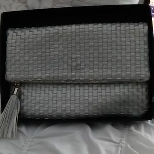 Silver clutch purse